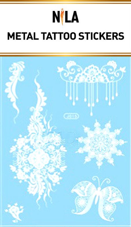 Временная татуировка флэш тату Nila 14,5*20см J015 white