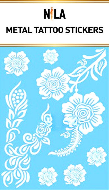 Временная татуировка флэш тату Nila 14,5*20см J030 white