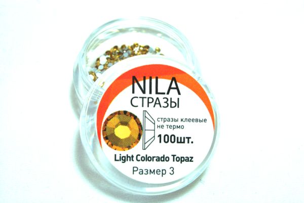 Стразы для дизайна ногтей Light Colorado Topaz 3 размер