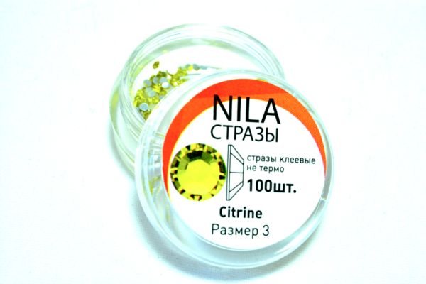 Стразы для дизайна ногтей Citrine 3 размер