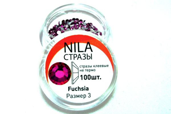 Стразы для дизайна ногтей Fuchsia 3 размер