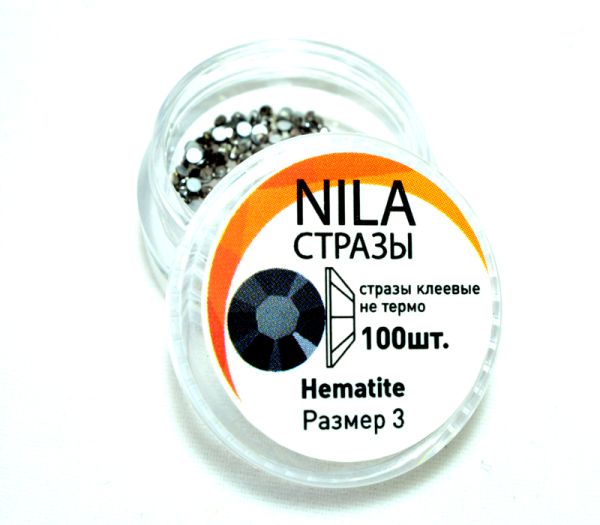 Стразы для дизайна ногтей Hematite 3 размер