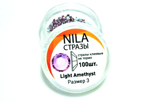 Стразы для дизайна ногтей Light Amethyst 3 размер