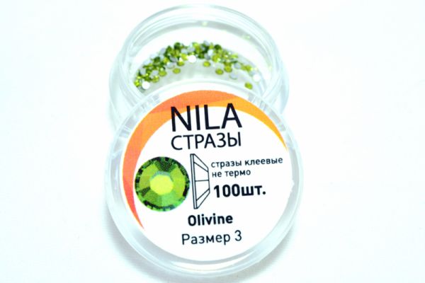 Стразы для дизайна ногтей Olivine 3 размер