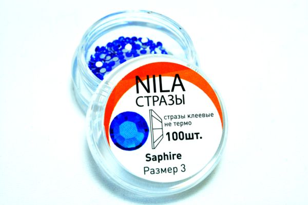 Стразы для дизайна ногтей Sapphire 3 размер